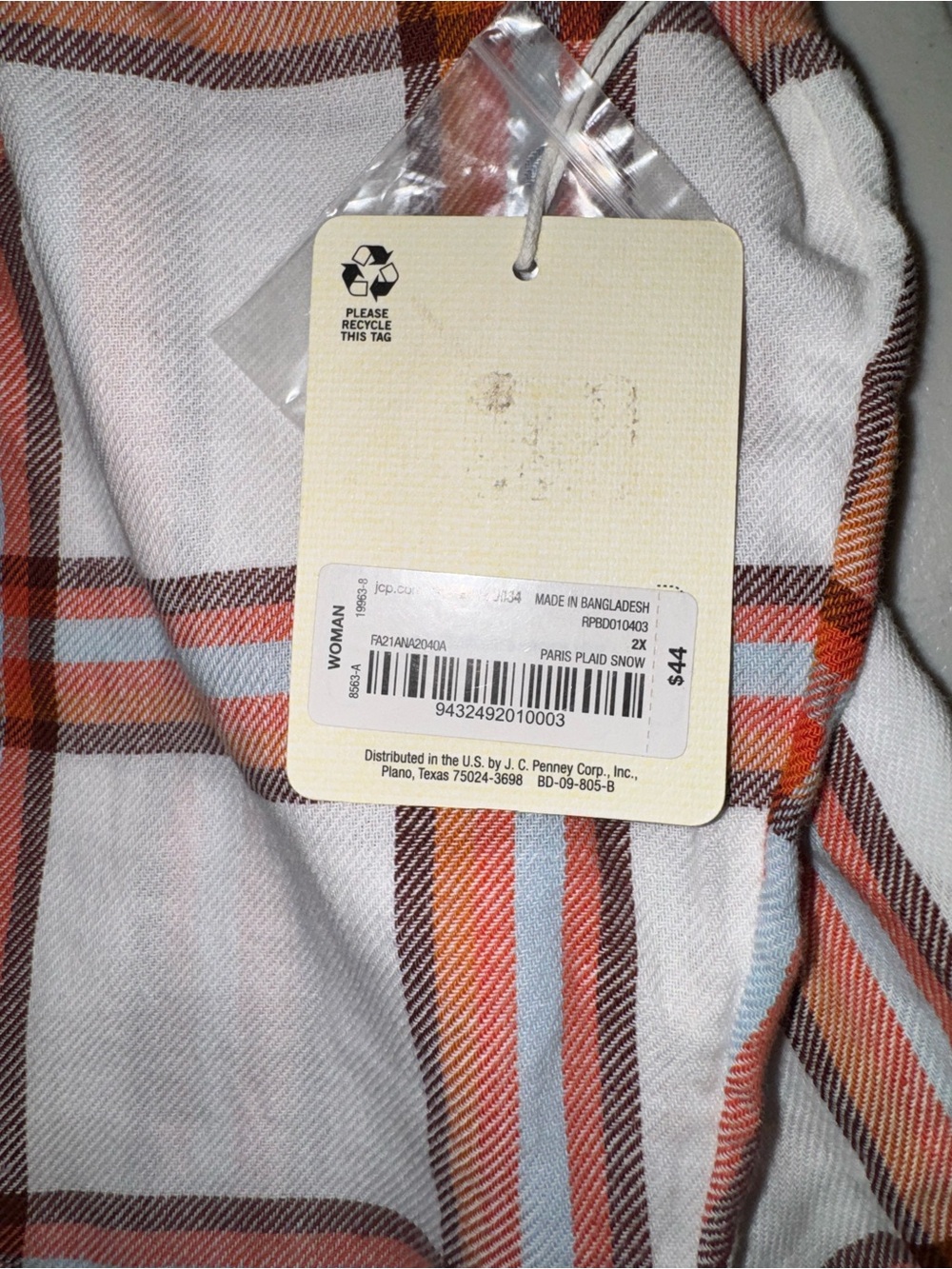 a.n.a White Plaid Button-Down - Picture 3 of 5